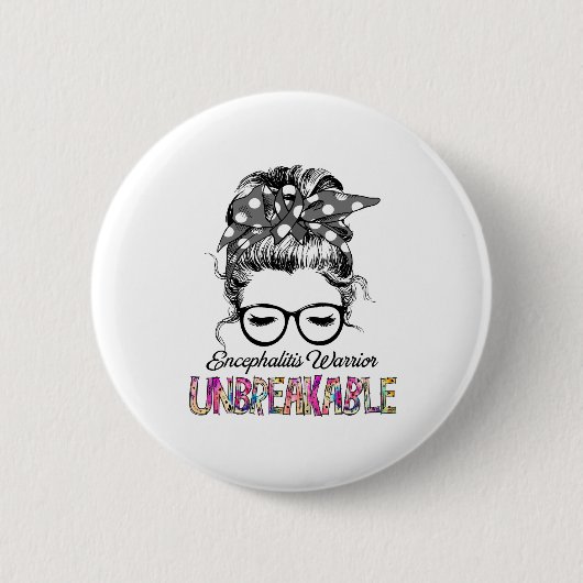 Encephalitis Awareness Ribbon Support Gifts Ronde Button 5,7 Cm (Voorkant)
