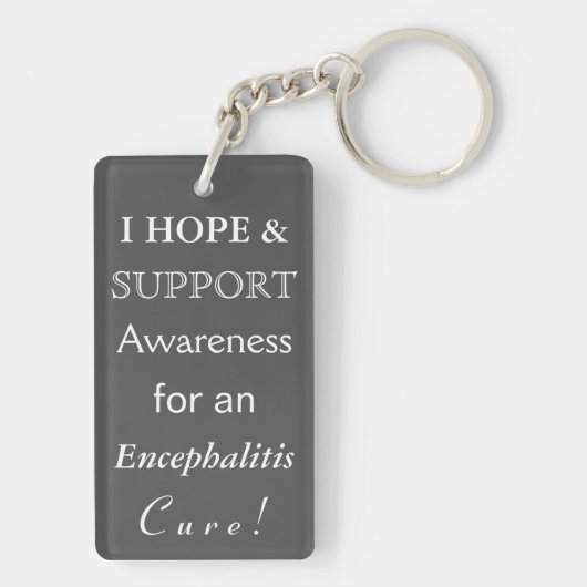 Encephalitis Awareness Silver Ribbon Sleutelhanger (achterkant)