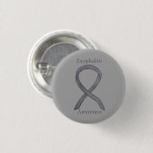 Encephalitis Silver Awareness Ribbon Custom Pin Ronde Button 3,2 Cm (Voorkant /achterkant)