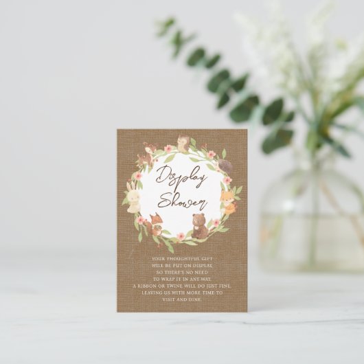 Enchandted Forest Display Douche Informatiekaartje (Staand voorkant)