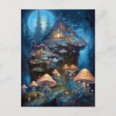 Enchanische paddenstoelen Castle Fantasy Art Briefkaart (Voorkant)