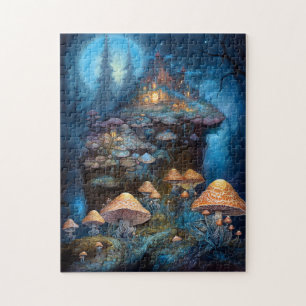 Enchanische paddenstoelen Castle Fantasy Art Legpuzzel