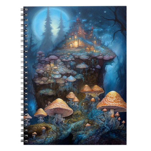 Enchanische paddenstoelen Castle Fantasy Art Notitieboek (Voorkant)