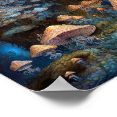 Enchanische paddenstoelen Castle Fantasy Art Poster (Hoek)