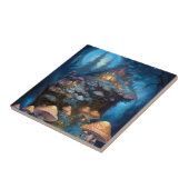 Enchanische paddenstoelen Castle Fantasy Art Tegeltje (Zijkant)