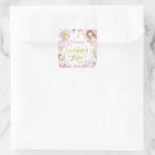 Enchanische tuinfee - verjaardag vierkante sticker (Tas)