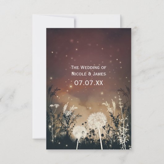 Enchante Rustic Night Sky Stars & Foliage RSVP (Achterkant)