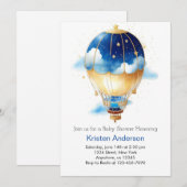 Enchanted Adventure Blue Balloon Boy Baby shower Kaart (Voorkant / Achterkant)