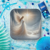 Enchanted Angel Christmas Party Plates  Papieren Bordje (Feest)