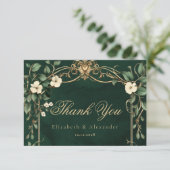 Enchanted Art Nouveau Vintage wedding Thank you Kaart (Staand voorkant)
