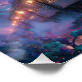 Enchanted Aurora Train Under Starlit Sky Perfect Poster (Hoek)