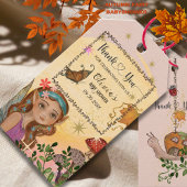Enchanted Autumn Fairy Baby shower Bedankt Cadeaulabel