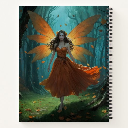 Enchanted Autumn Fairy Thanksgiving Fantasy Art Notitieboek (Achterkant)