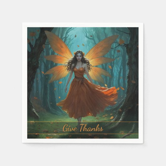 Enchanted Autumn Fairy Thanksgiving Fantasy Art Servet (Voorkant)