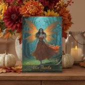 Enchanted Autumn Fairy Thanksgiving Greeting Feestdagenkaart