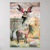 Enchanted Autumn Fairy Unicorn Art Poster (Voorkant)