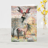 Enchanted Autumn Fairy Unicorn Kaart (Gele Bloem)