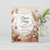 Enchanted Autumn Forest Foxes Dinner Party Kaart (Staand voorkant)