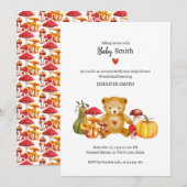Enchanted Autumn Teddy Bear Baby shower Uitnodigin Kaart (Voorkant / Achterkant)