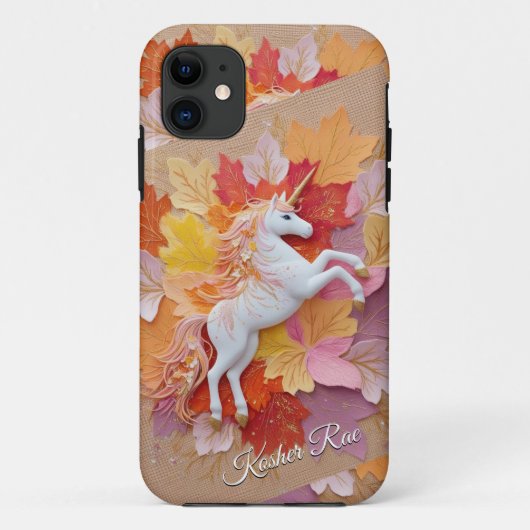 Enchanted Autumn Unicorn Pastel Hues Bloemen Tekst Case-Mate iPhone Case (Achterkant)