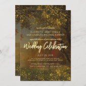 Enchanted Autumn Wedding Invitation | Melklichten Kaart (Voorkant / Achterkant)