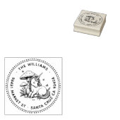 Enchanted Baby Unicorn Toadstool Butterfly Adres Rubberstempel (Gestempeld)