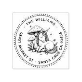 Enchanted Baby Unicorn Toadstool Butterfly Adres Rubberstempel (Afrduk)