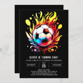 Enchanted Ball Waterverf Voetbal Verjaardag Kaart (Voorkant / Achterkant)