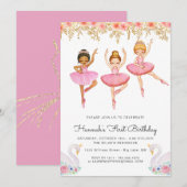 Enchanted Ballerina Birthday Uitnodiging (Voorkant / Achterkant)