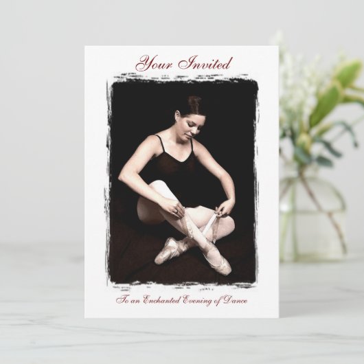 Enchanted Ballerina Dance Overweging Uitnodiging (Staand voorkant)