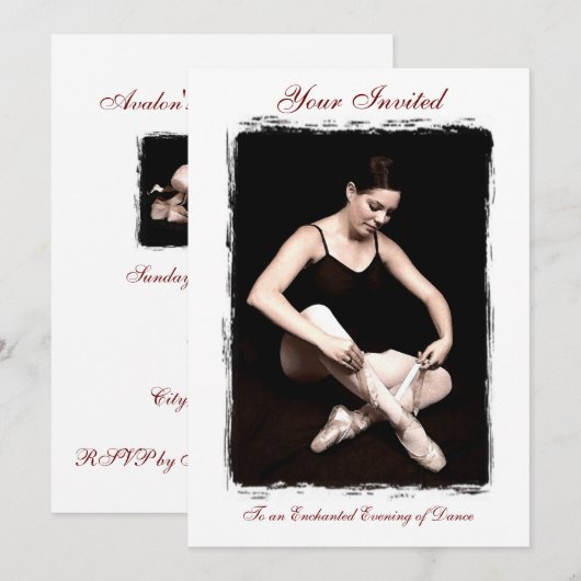 Enchanted Ballerina Dance Overweging Uitnodiging (Voorkant / Achterkant)