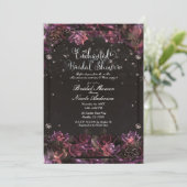 Enchanted Berry Rozen Dark Floral Garden Bridal Kaart (Staand voorkant)