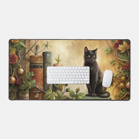 Enchanted Black Cat Library Bureaumat (Keyboard & Muis)