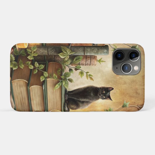 Enchanted Black Cat Library Case-Mate iPhone Case (Achterkant (horizontaal))