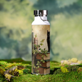 Enchanted Black Cat Library Waterfles