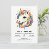 Enchanted Bliss Eenhoorn Verjaardag Kaart (Staand voorkant)