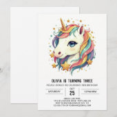 Enchanted Bliss Eenhoorn Verjaardag Kaart (Voorkant / Achterkant)