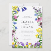 Enchanted Blooming Wildflower Wedding Kaart (Voorkant)