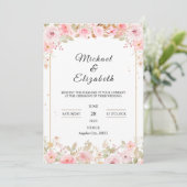 Enchanted Blooms Wedding Invitation Kaart (Staand voorkant)