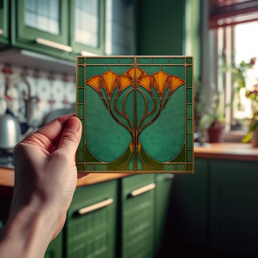 Enchanted Blossom Glas in lood Tegeltje