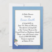 Enchanted Blue Baby shower Invitation Kaart (Achterkant)