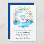 Enchanted Blue Duckling Boy Baby shower Kaart (Voorkant / Achterkant)