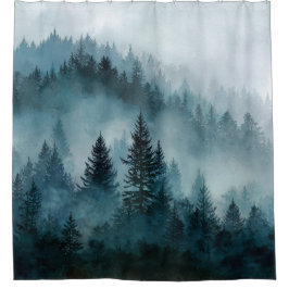 Enchanted Blue Forest Escape Shower Curtain Douchegordijn