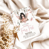 Enchanted Blush Pink Fairy Eerste 1e verjaardag Kaart