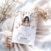 Enchanted Blush Pink Fairy Eerste 1e verjaardag Kaart