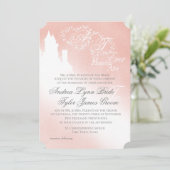 Enchanted Blush Pink Story Boek Huwelijksuitnodigi Kaart (Staand voorkant)