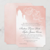 Enchanted Blush Pink Story Boek Huwelijksuitnodigi Kaart (Voorkant / Achterkant)