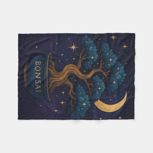 Enchanted Bonsai Tree Throw Blanket Fleece Deken (Voorkant (Horizontaal))