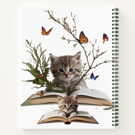Enchanted Bookish Kitten Spiral Notebook Notitieboek (Achterkant)