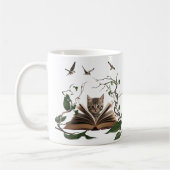 Enchanted Bookworm Kitten Coffee Mug  Koffiemok (Links)